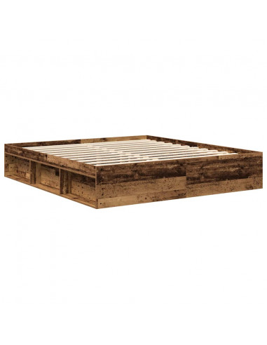 Giroletto senza Materasso Legno Antico 200x200 cm in Truciolato