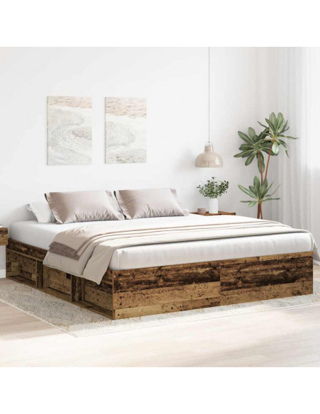 Giroletto senza Materasso Legno Antico 180x200 cm in Truciolato