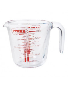 Caraffa Pyrex 263B000 7066 Graduata Trasparente e Rosso Trasparente e