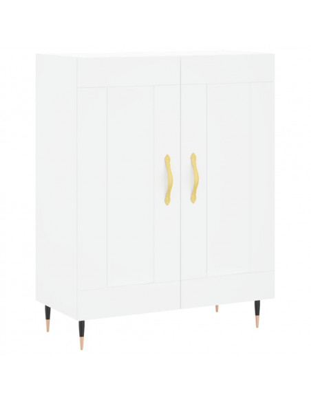 Credenza Bianca 69,5x34x180 cm in Legno Multistrato
