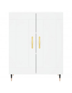 Credenza Bianca 69,5x34x180 cm in Legno Multistrato 2