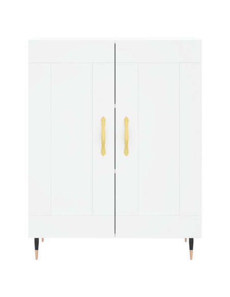 Credenza Bianca 69,5x34x180 cm in Legno Multistrato