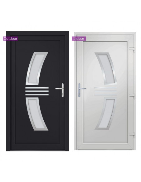 Porta Ingresso Antracite 108x200 cm in PVC