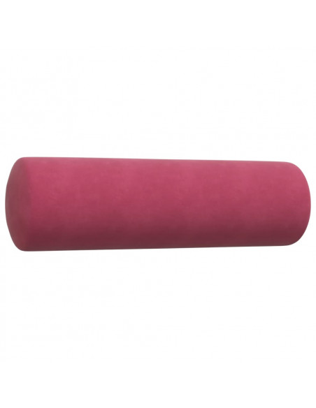 Set di Divani 2 pz con Cuscini e Rinforzi Rosso Vino in Velluto