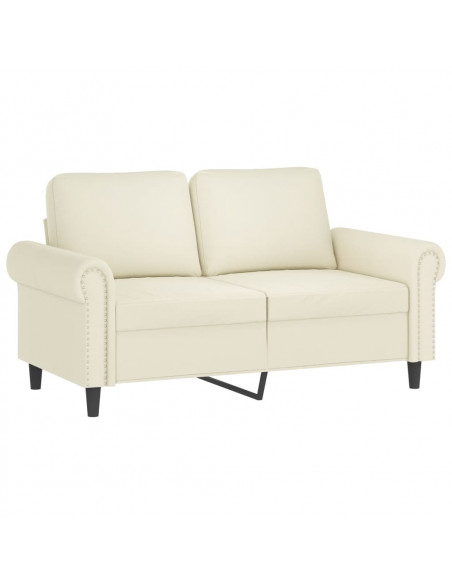 Set di Divani 3 pz con Cuscini Crema in Velluto