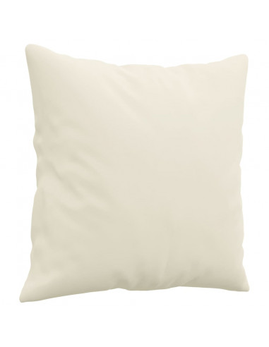 Set di Divani 3 pz con Cuscini Crema in Velluto