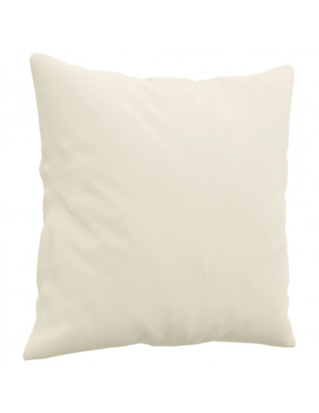 Set di Divani 3 pz con Cuscini Crema in Velluto