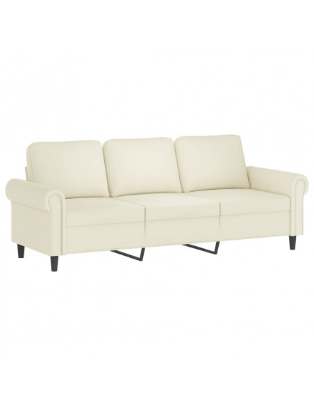 Set di Divani 2 pz con Cuscini Crema in Velluto