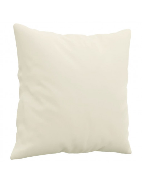 Set di Divani 2 pz con Cuscini Crema in Velluto