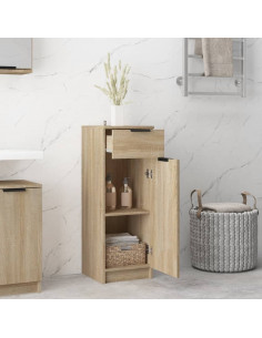 Armadio da Bagno Rovere Sonoma 32x34x90 cm in Legno Multistrato 2