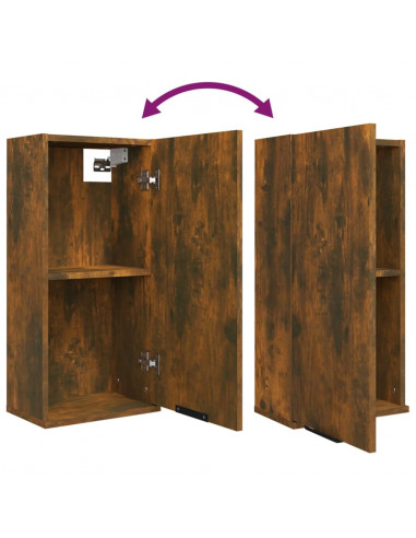 Set Mobili da Bagno 5 pz Rovere Fumo in Legno Multistrato