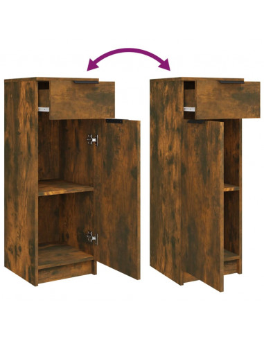 Set Mobili da Bagno 5 pz Rovere Fumo in Legno Multistrato