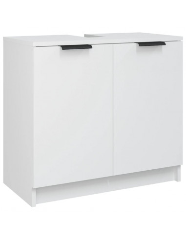 Set di Mobili da Bagno 5 pz Bianco in Legno Multistrato