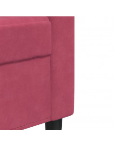 Set di Divani 3 pz con Cuscini e Rinforzi Rosso Vino in Velluto 2