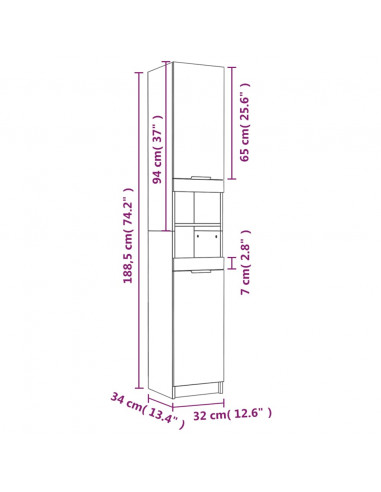 Set di Mobili da Bagno 4 pz Bianco in Legno Multistrato