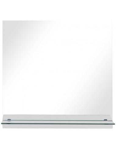 Specchio da Parete con Mensola 40x40 cm in Vetro Temperato