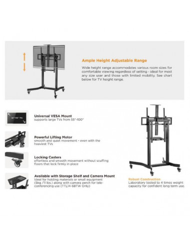 55"-100" FIXED MOTORIZED WALL MOUNT