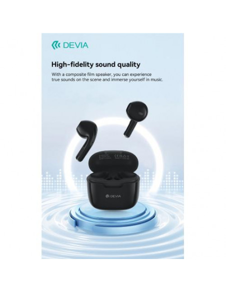 Auricolari Devia TWS-K1 Bluetooth 5.3 EM057 Neri