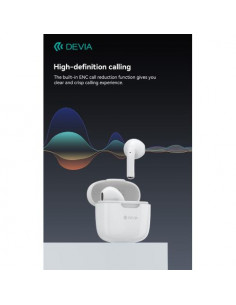 Auricolari Devia TWS-K1 Bluetooth 5.3 EM057 Bianchi