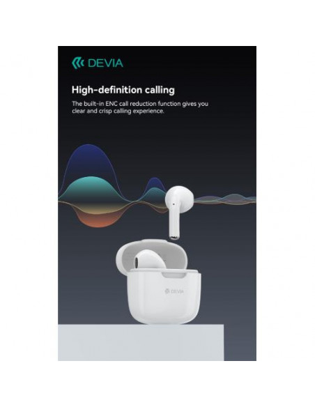 Auricolari Devia TWS-K1 Bluetooth 5.3 EM057 Bianchi
