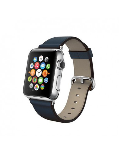 CINTURINO LEATHER APPLE WATCH/2/3/4/5/6/SE 38 MM. BLUE