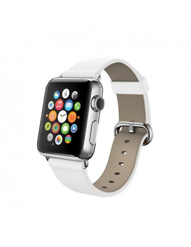 CINTURINO LEATHER APPLE WATCH/2/3/4/5/6/SE 38 MM. WHITE