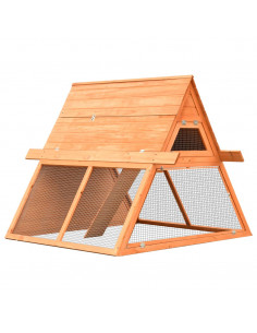 Conigliera in Legno Massello di Pino e Abete 152x128x108 cm 2