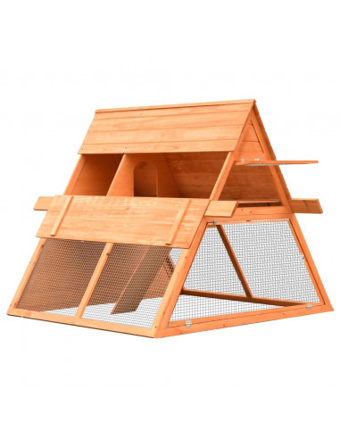 Conigliera in Legno Massello di Pino e Abete 152x128x108 cm