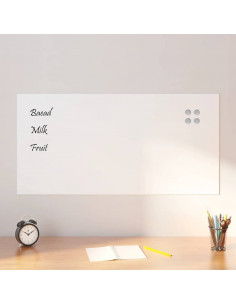 Lavagna Magnetica a Parete Bianca 100x50 cm Vetro Temperato