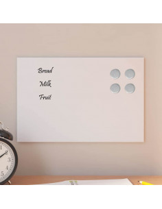 Lavagna Magnetica a Parete Bianca 30x20 cm Vetro Temperato