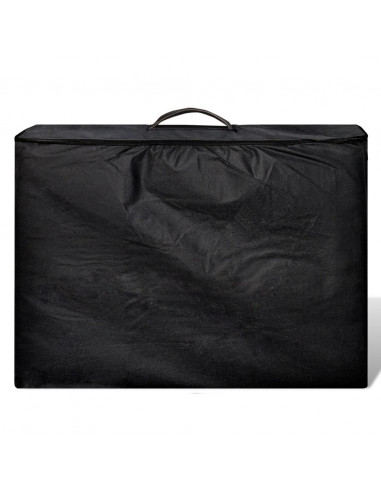 Lettino Pieghevole da Massaggio Nero 3 Zone con Telaio Legno