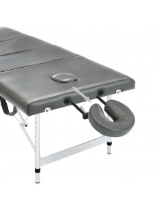 Lettino da Massaggio 4 Zone Telaio Alluminio Antracite 186x68cm 2