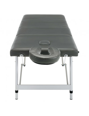 Lettino da Massaggio 4 Zone Telaio Alluminio Antracite 186x68cm