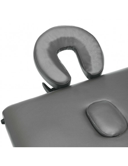 Lettino da Massaggio 4 Zone Telaio Alluminio Antracite 186x68cm