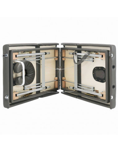 Lettino da Massaggio 4 Zone Telaio Alluminio Antracite 186x68cm