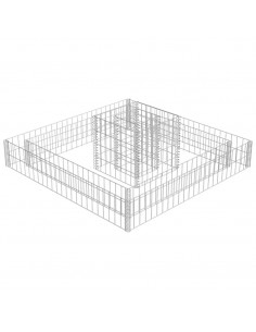 Gabbione Fioriera in Acciaio Zincato 120x120x20 cm