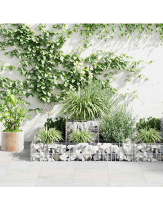 Gabbione Fioriera in Acciaio Zincato 120x120x20 cm 2