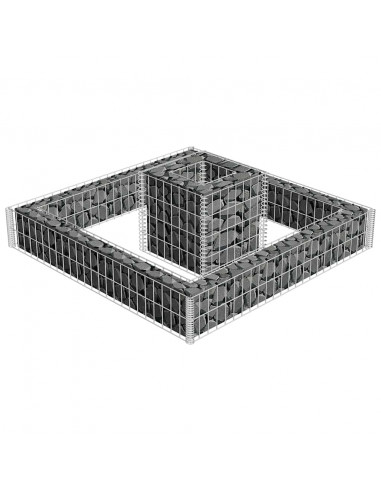 Gabbione Fioriera in Acciaio Zincato 120x120x20 cm