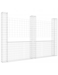 Gabbione a U con 3 Pali in Ferro 260x20x200 cm