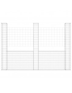Gabbione a U con 3 Pali in Ferro 260x20x200 cm 2