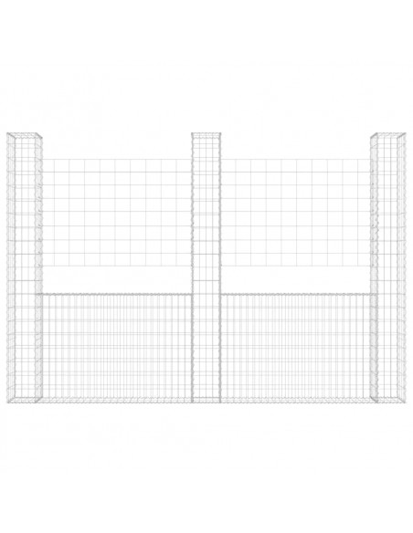Gabbione a U con 3 Pali in Ferro 260x20x200 cm