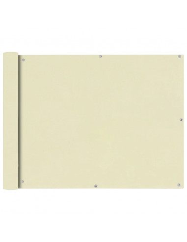 Paravento da Balcone in Tessuto Oxford 90x400 cm Crema
