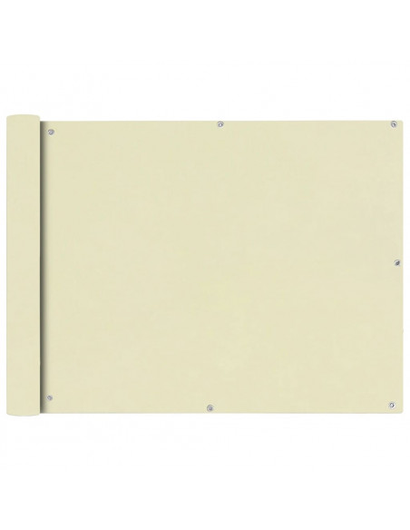 Paravento da Balcone in Tessuto Oxford 90x400 cm Crema