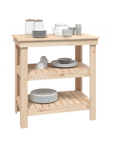 Banco da Lavoro 78,5x50x80 cm in Legno Massello di Pino