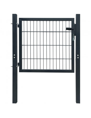 Cancello da Giardino 2D (Singolo) Grigio Antracite 106 x 130 cm
