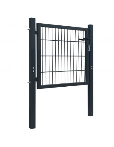 Cancello da Giardino 2D (Singolo) Grigio Antracite 106 x 130 cm