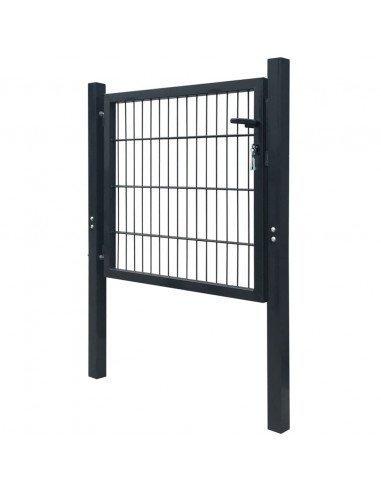 Cancello da Giardino 2D (Singolo) Grigio Antracite 106 x 130 cm