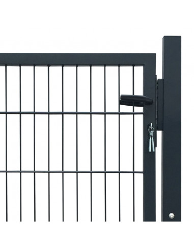 Cancello da Giardino 2D (Singolo) Grigio Antracite 106 x 130 cm