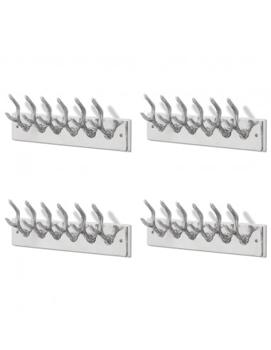 Ganci Appendiabiti 4 pz Argento in Alluminio