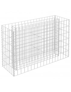 Gabbione Letto Rialzato in Acciaio Zincato 90x30x60 cm